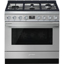 Smeg 36-inch Freestanding Dual-Fuel Range CPF36UGMX IMAGE 1