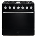 AGA 36-inch Mercury Dual Fuel Range with True European Twin Fan Convection AMC36DF-BLK IMAGE 1