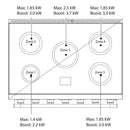 AGA 36-inch Mercury Induction Range with True European Twin Fan Convection AMC36IN-SS IMAGE 3