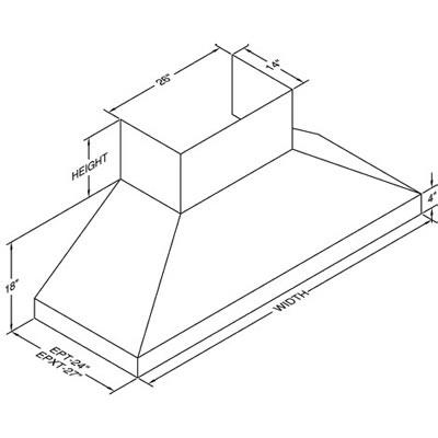 Vent-A-Hood 54-inch Ceiling Mount Range Hood EPTH18-454SS IMAGE 2