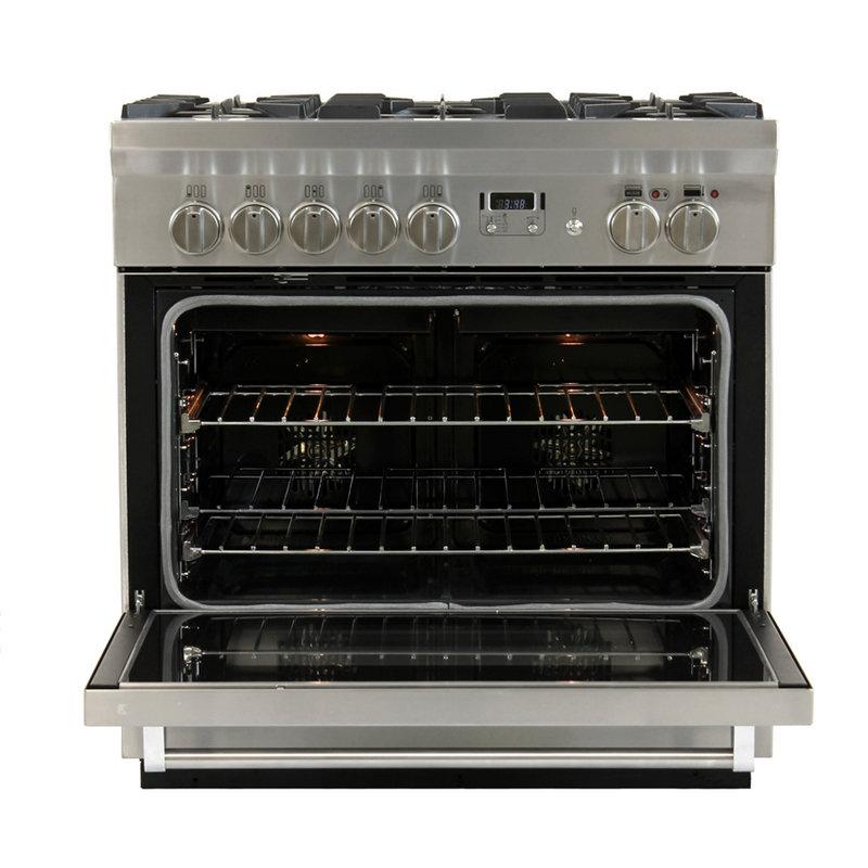 AGA Professional 36-inch Slide-In Dual-Fuel Range with Self-Cleaning Oven AMPRO36DF-SS IMAGE 2