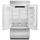  KitchenAid 43-inch, 24.2 cu.ft. Built-in French 3-Door Refrigerator with Platinum Interior Design KBFN502ESS IMAGE 12