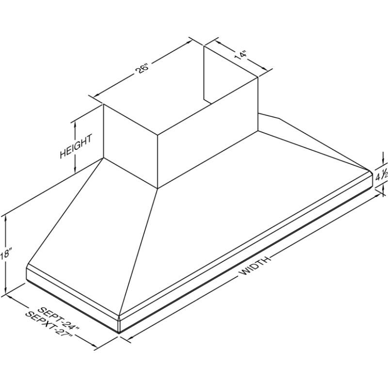 Vent-A-Hood 66-inch Wall Mount Range Hood SEPTH18-366SS IMAGE 2