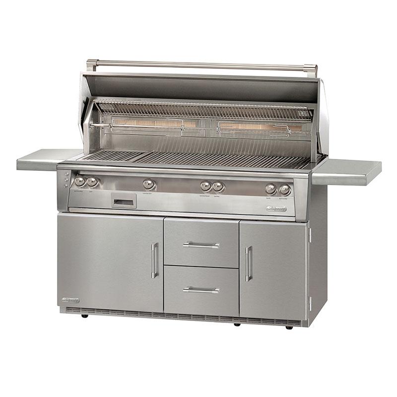 Alfresco 56in Luxury Gas Grill with Refrigerated Cart ALXE-56BFGR-LP IMAGE 1