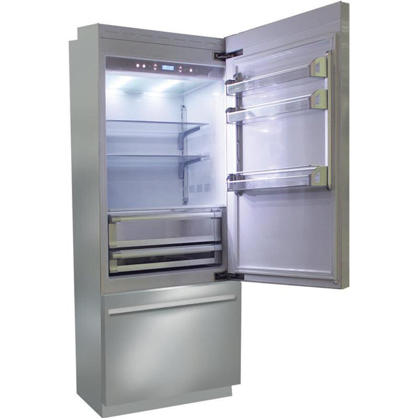 Fhiaba 36-inch, 19.3 cu. ft. Counter-Depth Bottom Freezer Refrigerator with Ice Maker BKI36BI-RS IMAGE 1