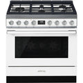  Smeg 36-inch Freestanding Dual-Fuel Range CPF36UGMWH IMAGE 1