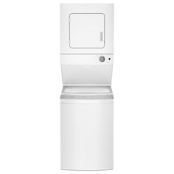 Whirlpool Stacked Washer/Dryer Electric Laundry Centre with EasyView™ Glass Lid YWET4024HW IMAGE 1