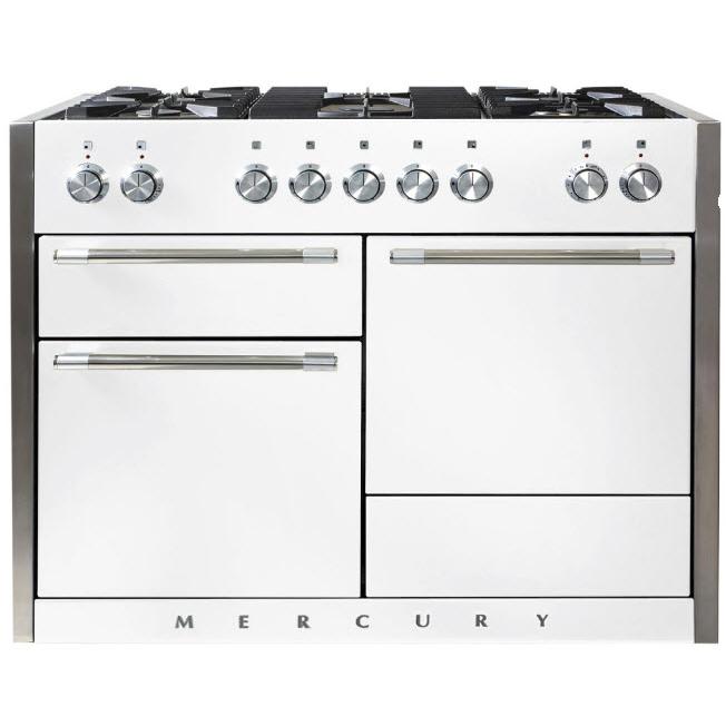 AGA 48-inch Mercury Dual Fuel Range with True European Convection AMC48DF-WHT IMAGE 1
