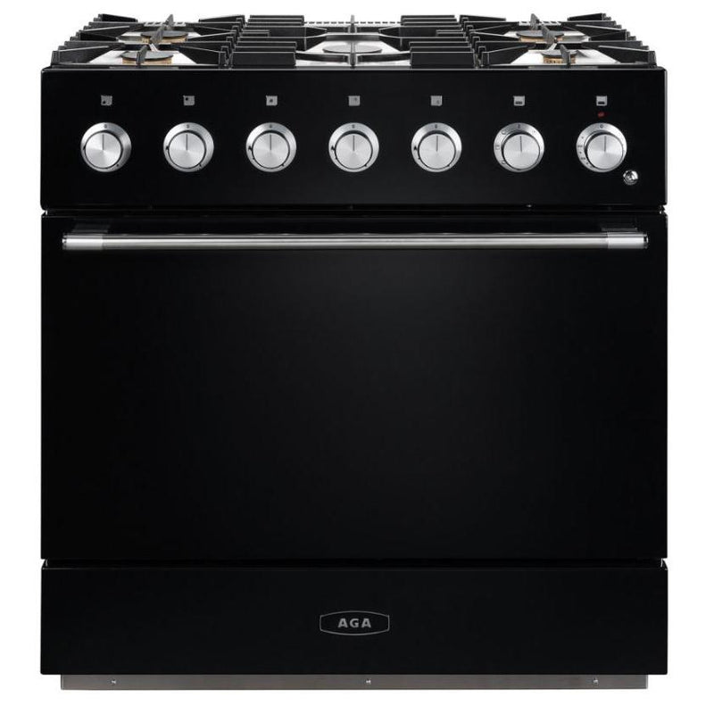 AGA 36-inch Mercury Dual Fuel Range with True European Twin Fan Convection AMC36DF-BLK IMAGE 1