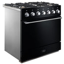 AGA 36-inch Mercury Dual Fuel Range with True European Twin Fan Convection AMC36DF-BLK IMAGE 3