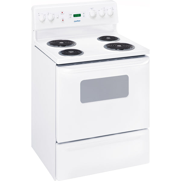 Moffat 30-inch Freestanding Electric Range with SensiTemp Coil Elements MCBS525DNWW IMAGE 1