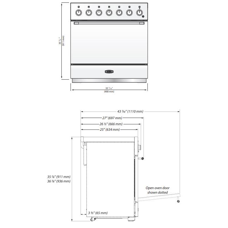 AGA 36-inch Mercury Induction Range with True European Twin Fan Convection AMC36IN-BLK IMAGE 2