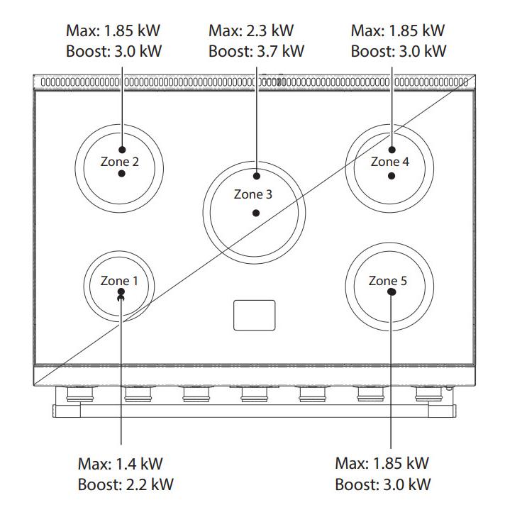 AGA 36-inch Mercury Induction Range with True European Twin Fan Convection AMC36IN-BLK IMAGE 3