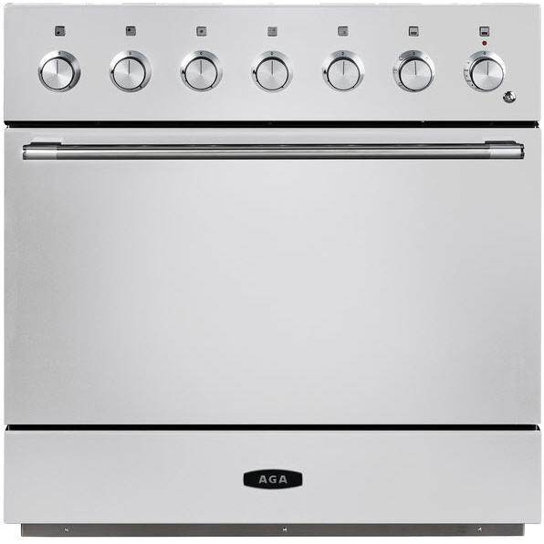 AGA 36-inch Mercury Induction Range with True European Twin Fan Convection AMC36IN-WHT IMAGE 1