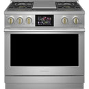 Monogram 36-inch Freestanding Dual-Fuel Range with True European Convection ZDP364NDTSS IMAGE 1