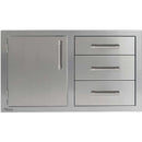 Alfresco 32-inch 3-Drawer with Single Access Door with Left Hinge Combo Storage AXE-DDC-L-SC IMAGE 1
