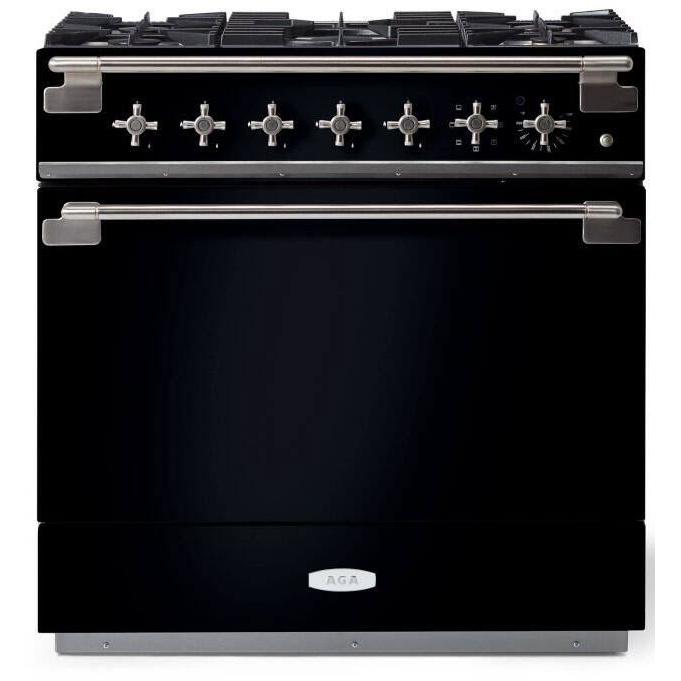 AGA 36-in Elise Freestanding Dual Fuel Range with True European Convection AEL361DFBLK IMAGE 1
