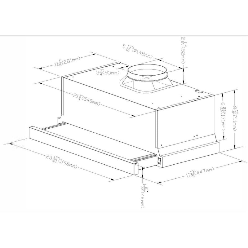 Porter & Charles 24-inch Glide-Out Range Hood Glide-24-2 IMAGE 3
