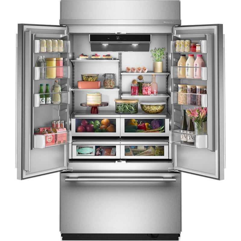  KitchenAid 42-inch, 24.2 cu. ft. Built-in French 3-Door Refrigerator KBFN542SPS IMAGE 3