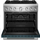  KitchenAid 36-inch, 5.1 cu. ft. Freestanding Commercial-Style Dual-Fuel Range with Even-Heat™ True Convection KFDS936SAG IMAGE 8