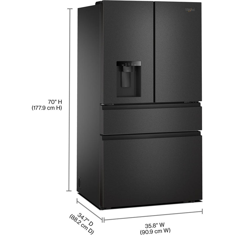  Whirlpool 36-Inch French Door Refrigerator with In-Door Water and Ice Maker WRMF3536SV IMAGE 3