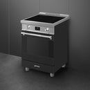  Smeg 24-inch Freestanding Induction Range SPR24UIMANX IMAGE 3