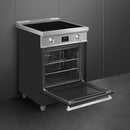  Smeg 24-inch Freestanding Induction Range SPR24UIMANX IMAGE 4