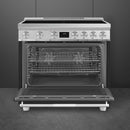  Smeg 36-inch Freestanding Induction Range SPR36UIMANX IMAGE 2