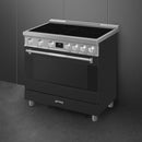  Smeg 36-inch Freestanding Induction Range SPR36UIMANX IMAGE 3