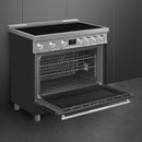  Smeg 36-inch Freestanding Induction Range SPR36UIMANX IMAGE 4