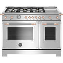  Bertazzoni 48-inch Freestanding Dual Fuel Range HER486BTFEPXG IMAGE 1