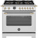  Bertazzoni 36-inch Freestanding Dual Fuel Range HER366BCFEPXG IMAGE 1